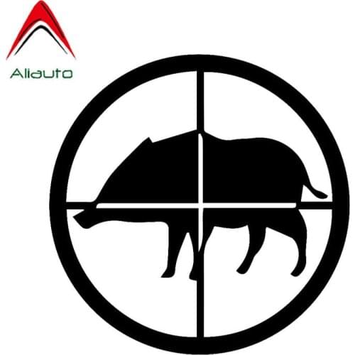 Aliauto Creative Animal Hunting Shooting Wild Boar Car Stickers Waterproof Reflective Motorcycles Accessories PVC,14cm*14cm