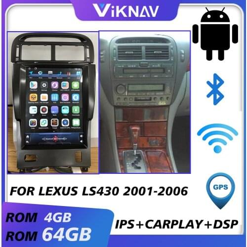 Car gps navigation multimedia player for lexus ls430 2001-2006 android car radio auto audio tape recorder head unit autoradio