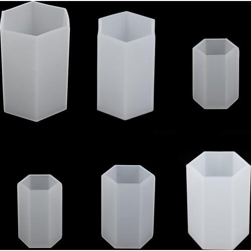 Hexagonal Prism White Silicone Mold Crystal Epoxy Resin Candle Mould Glue Casting Mould DIY Home Jewelry Making Molds