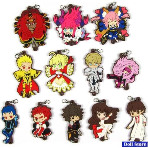 2018 New Arrival Fate stay night Original Japanese anime figure Silicone sweet smell key chain Anime rubber D224