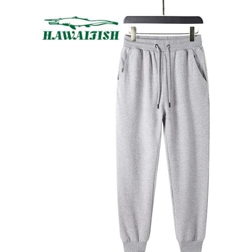 Trousers Men New Knitted Cotton Cropped Pants Casual Sports Pants 2021 Fashion Fall Loose Stretch Pants Youth Sweatpants