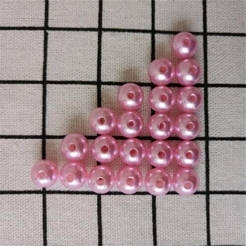 New pink straight hole Pearl Imitation ABS Pearl Beads Jewelry Findings DIY Phone Case Acrylic Beads for Making 50g