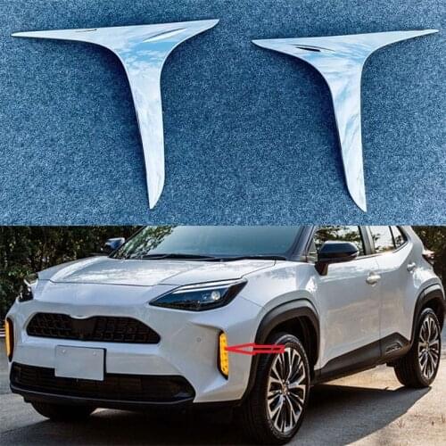 For Toyota Yaris Cross 2020 2021 Chrome Exterior Auto Front Fog lights Lamp Strips Trim Cover Stickers Car Styling
