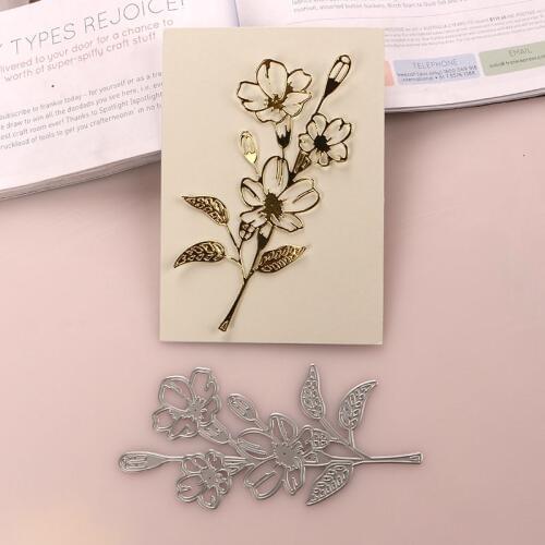 DUOFEN METAL CUTTING DIES tree branches leaves flower H stencil DIY Scrapbook Paper Album 2020 new