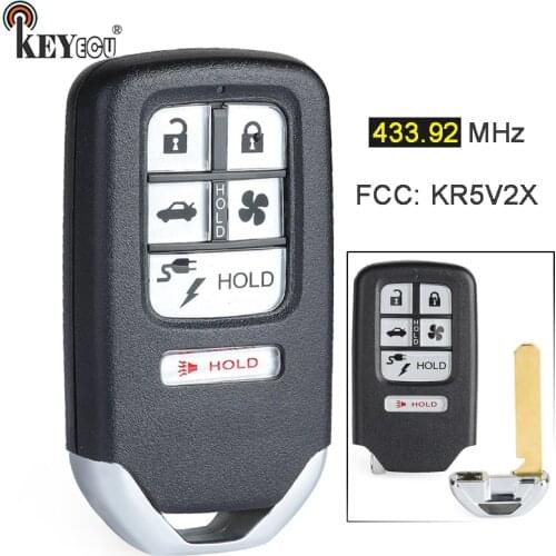 KEYECU 433.92MHz KR5V2X A2C98676600 Replacement 5+1 6 Button Smart Remote Car Key Fob for Honda Clarity 2018 2019 2020