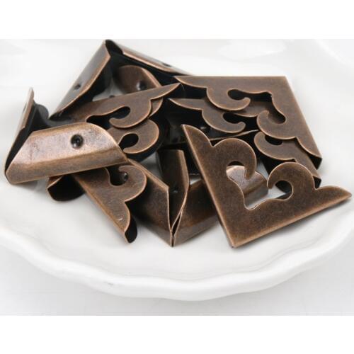 Beautiful 10Pcs Bronze color Metal Book Corner Trilateral Albums Menus Folders Box Corner Protectors For Decor27x27x6mm