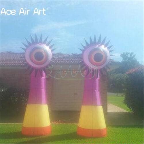 Colorful plants model inflatable eyepillars,led round eye pillar Halloween party and yard decoration for sale