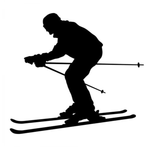 SKI Skiing DECAL Snow board Vinyl for Car Window Car STICKER Black/Sliver Waterproof Vinyl Motorcycle CL370