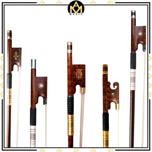 Master 4/4 Violin Bow Selected Snakewood Bow Straight Bow Stick AAA Grade Mongolia Horsehair Exquisite Decoration Bow