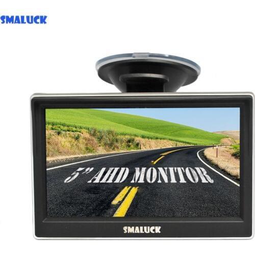 SMALUCK 5" IPS AHD Car Rear View Monitor Inside Parking Backup Monitor with Suction Cup and Free Bracket for MPV SUV Horse Lorry