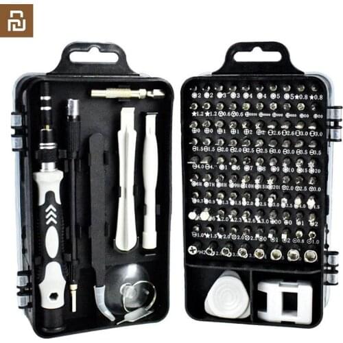 Xiaomi 115 In 1 Screwdriver Set Precision Magnetic Screw Driver Bits Torx Hex Bit Handle Mobile Phone Repair Screwdrive Kit Tool