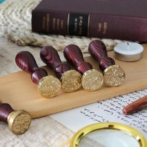 European-style Seal Copper Envelope Seal First Letter Animation Stamp Icon Lacquer Copper Head Greeting DIY Stamps Card Making