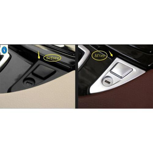 Yimaautotrims Accessories Interior Armrest Box Switch Open Close Sequins Cover Trim For BMW 5 Series F10 525i 535i 2011 - 2016