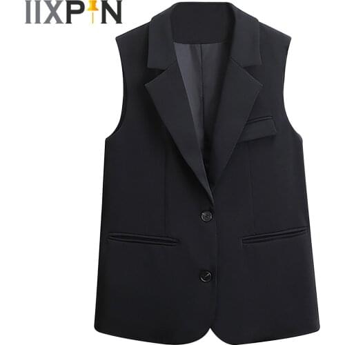Adult Womens Suits Vest Waistocat Lapel Button Down Work Business Blazer Dressy Vest for Men Women Working Suit Vests Mujer