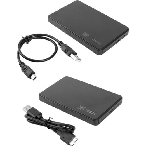 Plastic 3TB USB 2.0/3.0 Hard Disk Adapter Enclosure Case 2.5 inch SATA SSD HDD Case 480M/5Gbps High Speed External Mobile Box