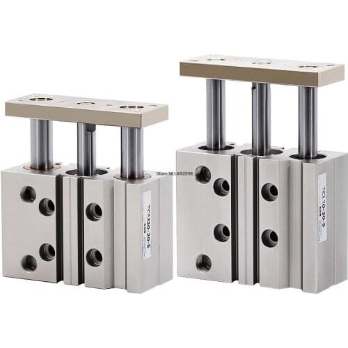 Air Cylinder TC TCL Series 20mm Bore TCL20 Tri-rod Cylinder Pneumatic Cylinder Linear Bearing With Magnet Double Acting Type