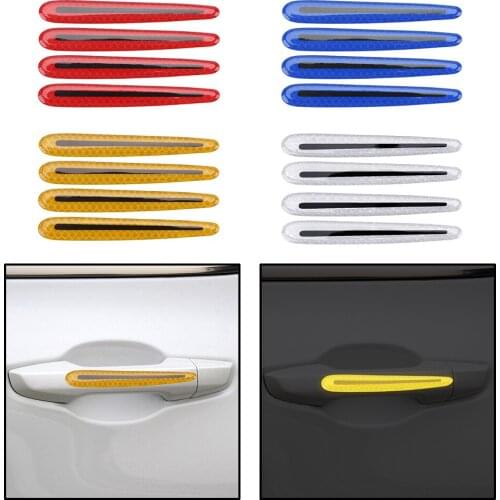 Door Warning Tape Carbon Fiber Car Stickers Reflective Strip Auto Accessories Car Door Safety Sticker