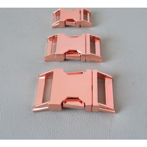 20Pcs/Lot Rose Gold Strong Metal Release Buckle Ring Belt Clasp Webbing Straps Clip Hook For Dog Pet Collar Sewing DIY Accessory