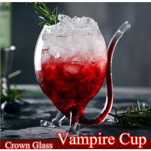 Wine Whiskey Cocktail Glass Cup Transparent Heat Resistant Glass Juice Milk Cup Tea Wine Cup With Drinking Tube Straw Sucking
