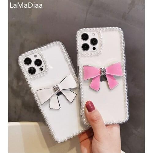 Luxury 3D Pearl Transparent Phone Case For Xiaomi Redmi 5 6 4X 6A 7A 8A 9A Note4 5 6 7 8 9 Pro 4X 5A Soft silicone cover fundas