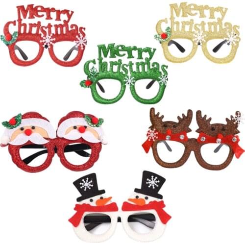 Christmas Decoration Glasses Santa Claus Snowmen Elk Merry Christmas Children Cute Glasses Gifts For New Years Party Supplies