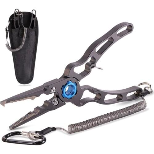 Fishing Pliers, Alloy Hook Removers Pliers,Saltwater Split Ring Tool & Fishing Gear Line Cutters with Sheath and Lanyard