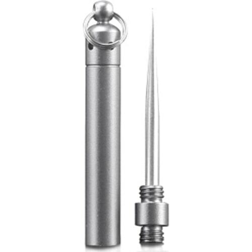 Gray Stainless Steel Toothpick Aluminum Metal Toothpick Holder Decorative Portable Outdoor Toothpick Camping Tool