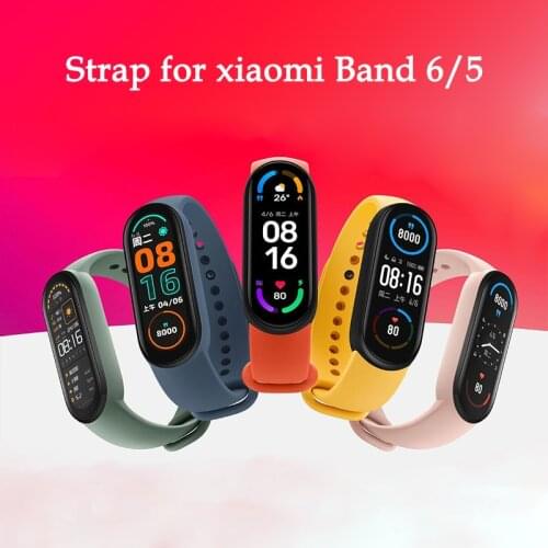 Silicone strap For Xiaomi Mi band 6 5 Sports Wristbands Replacement Soft TPU Bracelet Strap For xiaomi miband 6 5 Strap