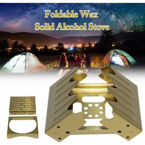 Outdoor Mini Alcohol Stove Portable Foldable Picnic Wax Solid Fuel Stove For Backpacking Camping Hiking