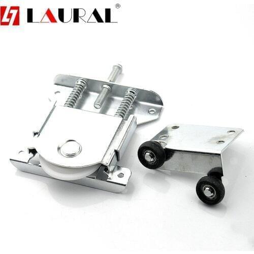 Free Slotted Heavy Duty Wardrobe Sliding Door Pulley Push-Pull Wheel Door Hanging Wheel Furniture Cabinet Door Roller Track
