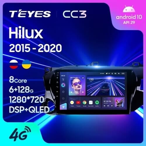 TEYES CC3 For Toyota Hilux Pick Up AN120 2015 - 2020 Car Radio Multimedia Video Player Navigation stereo GPS Android 10 No 2din 2 din dvd