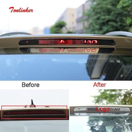 Tonlinker Cover Sticker for SKODA KODIAQ 2017-18 Car Styling 2PCS Stainless steel Exterior High brake light Decoration Stickers