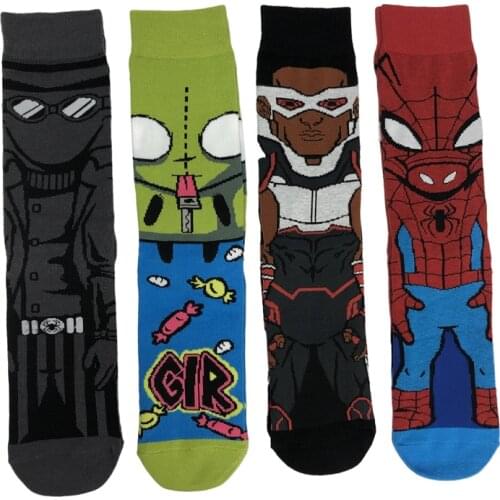 Hip Hop Surprise Cartoon Pattern Skateboard Cotton Socks Street Fashion Comfortable Sports Leisure Trendy Tube