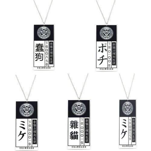 Japan Anime Kakegurui Compulsive Gambler Necklace Jabami Yumeko ID Card Acrylic Pendant Necklaces For Women Men Jewelry Cosplay