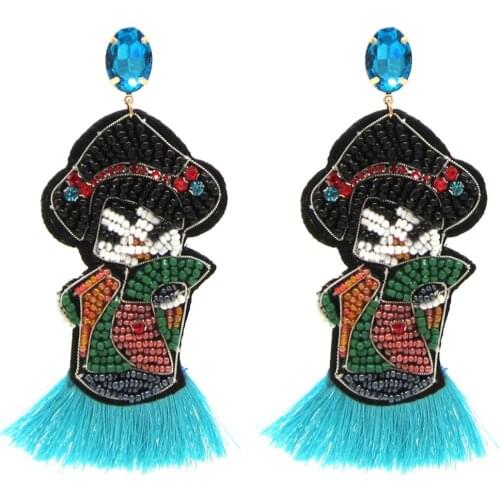 Jewelry ZA Earrings Statement Big Earrings Handmade Bohemian Tassel Long Earrings for Women Fashion Dangle Drop Earrings Aretes