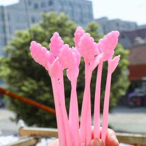 50PCS Korea Creative In Case of Light-Induced Discoloration Grape Silica Gel Pen Cute Student Exam Writing Pen Stationery