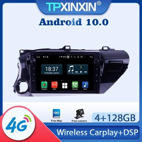 128G Android 10 For Toyota Hilux 2016 -2019 Car Radio Multimedia Video Player Navigation Stereo GPS accessories Auto 2din no DVD