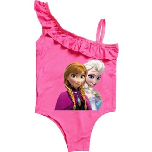 Disney Frozen Girls Swimsuit Summer Toddler Girls Swimwear Kids Cartoon Print Children Bathing Suit One Pieces Swim Wear Cute