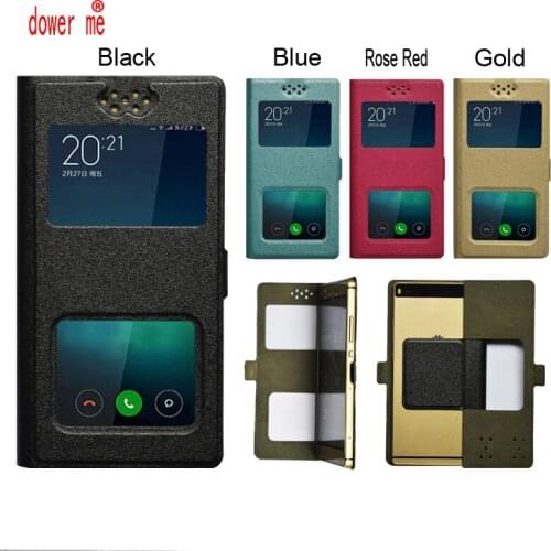 Dower me Double window Universal Flip PU Leather Case Cover For Doopro C1 Pro Smart Phone In Stock N3