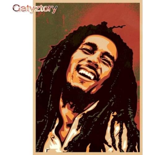 GATYZTORY Smiling Man Oil Painting By Numbers For Adults Children Hand Painted Figure Picture Framed On Canvas Wall A