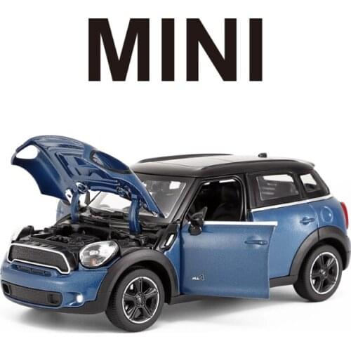 1:24 Mini Alloy Car Model Childrens Toy Car Decoration Childrens Car Gifts Open Door Sound And Light Blue