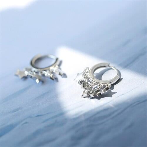 Fashion Temperament Star Earring For Women Silver Color Ring Earrings Accessories Wedding Party Jewelry Gifts