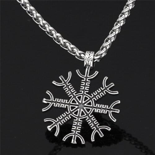 Nordic Fashion Jewelry Viking Rune Necklace Men Women Snowflake Odin Stainless Steel Pendant Charm Accessories Gift Dropshipping