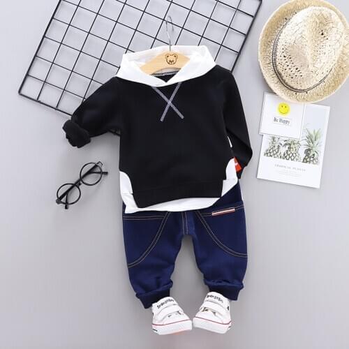 Autumn Kids Girls Boys Clothing Sets Children Clothes Tops Boys Hoodies Tracksuits Suits Cotton Sweatshirts+trousers1-5 YEARS