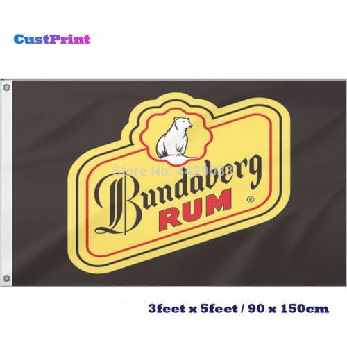 CustPrint 3x5 Feet Bundaberg Rum Flag 100D Polyester Banner Digital Printed w/ 2 Grommets