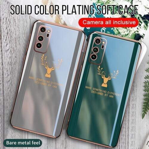 GKK Luxury Elegance Plating Case For Huawei Honor V30 Pro Case Classical Elk Pattern Soft Cover For Huawei Honor V30 Pro Coque