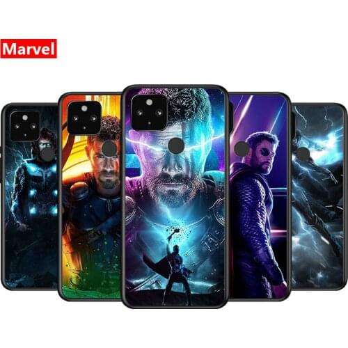 Marvel Avengers Super Hero Thor For Google Pixel 5 4A 5G 4 XL Soft Shell TPU Silicone Black Cover Phone Case