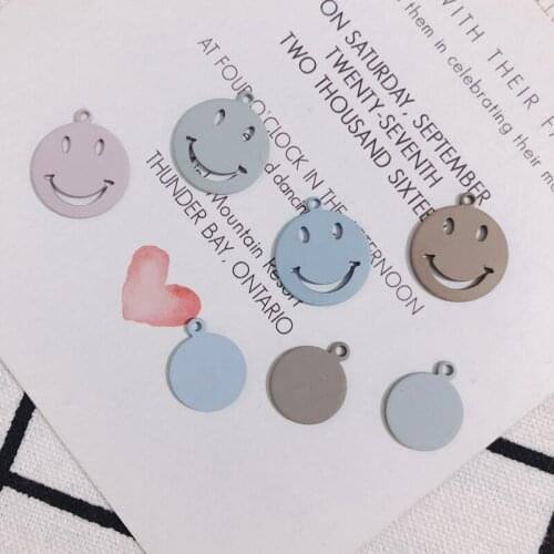 Simple alloy spray paint smiley face with earrings earrings accessories material 10 pieces
