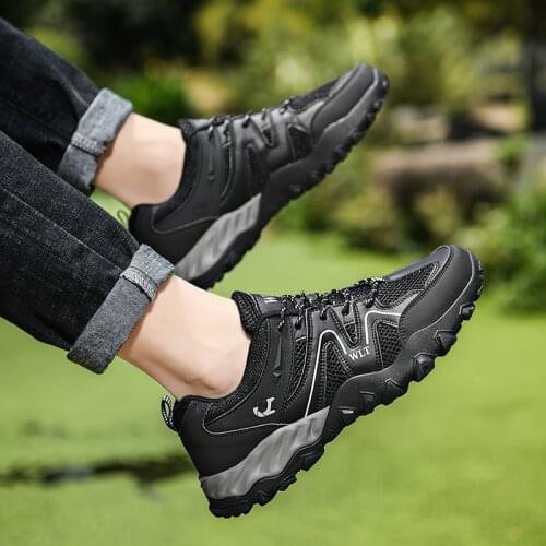 High-Quality Mens Hiking Shoes, Mesh, Breathable, Fashionable Casual Sports Shoes, Non-Slip Wear-Resistant, Ultra-Light Hiking