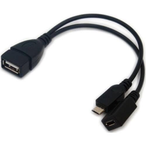 30pcs/lot 2 In 1 OTG Micro USB Host Power Y Splitter USB Adapter to Micro 5 Pin Male Female Cable